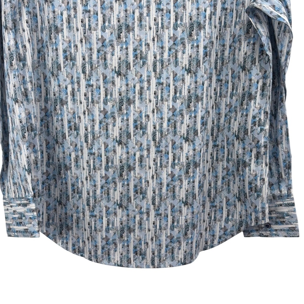 Robert Graham Eldert Classic Fit Abstract Stripe Stretch Shirt Blue Multi S NEW - Picture 9 of 13